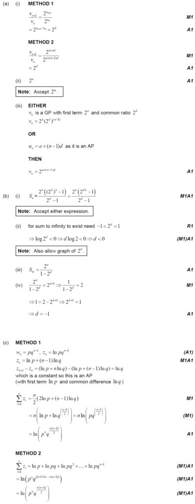 IBDP Past Year Exam Questions – Sequences and Series – IBDP Math HL/SL