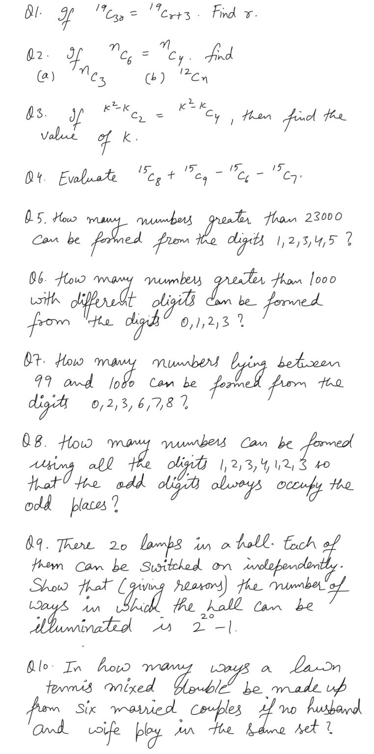 Practice Permutations & Combinations IBDP Math HL/SL