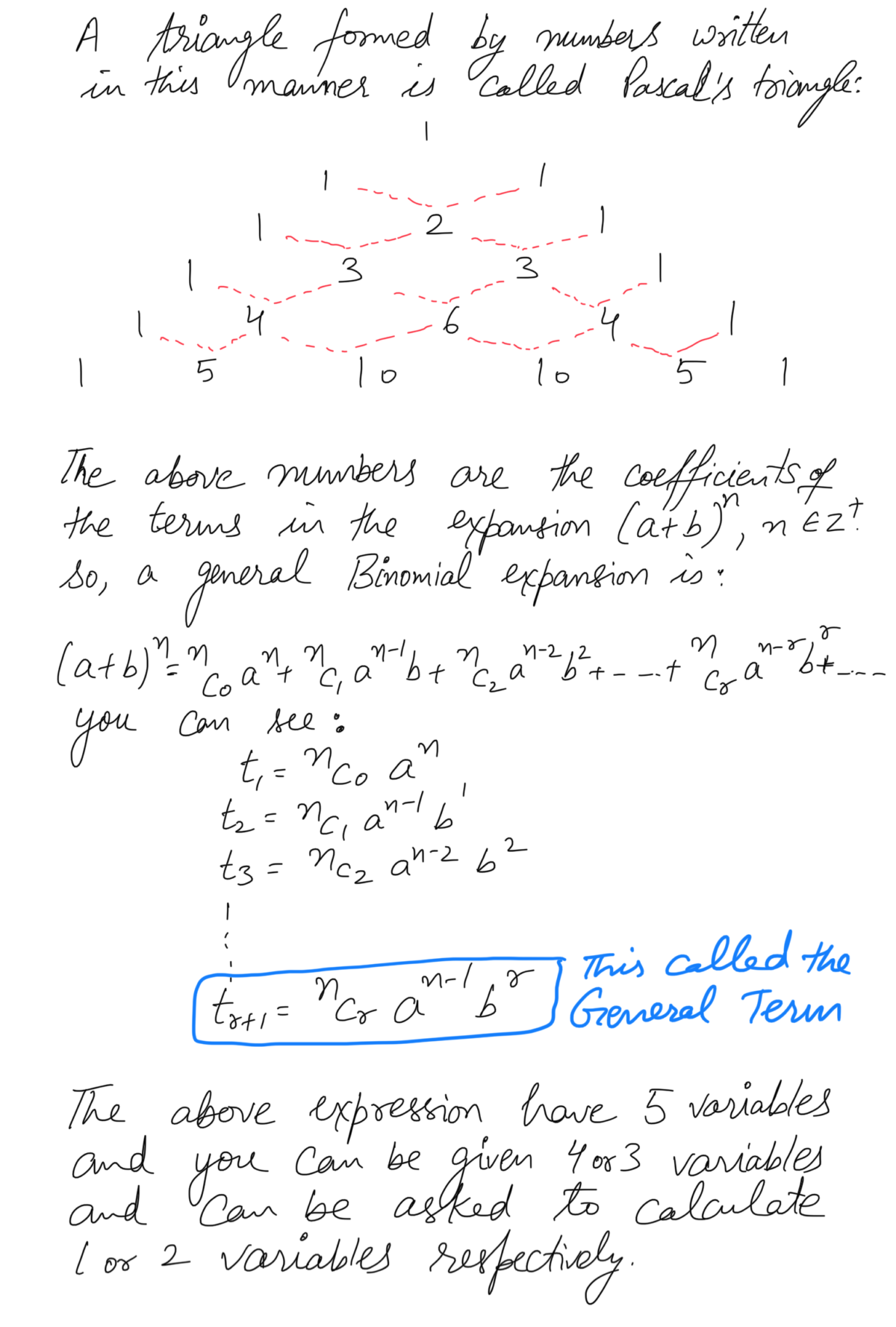 Notes – Binomial Theorem – IBDP Math HL/SL