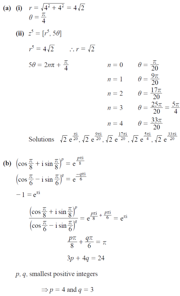 Practice Questions – Complex Numbers – IBDP Math HL/SL